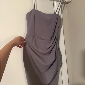Windsor Mauve Spaghetti-Strap Draped Mini Dress